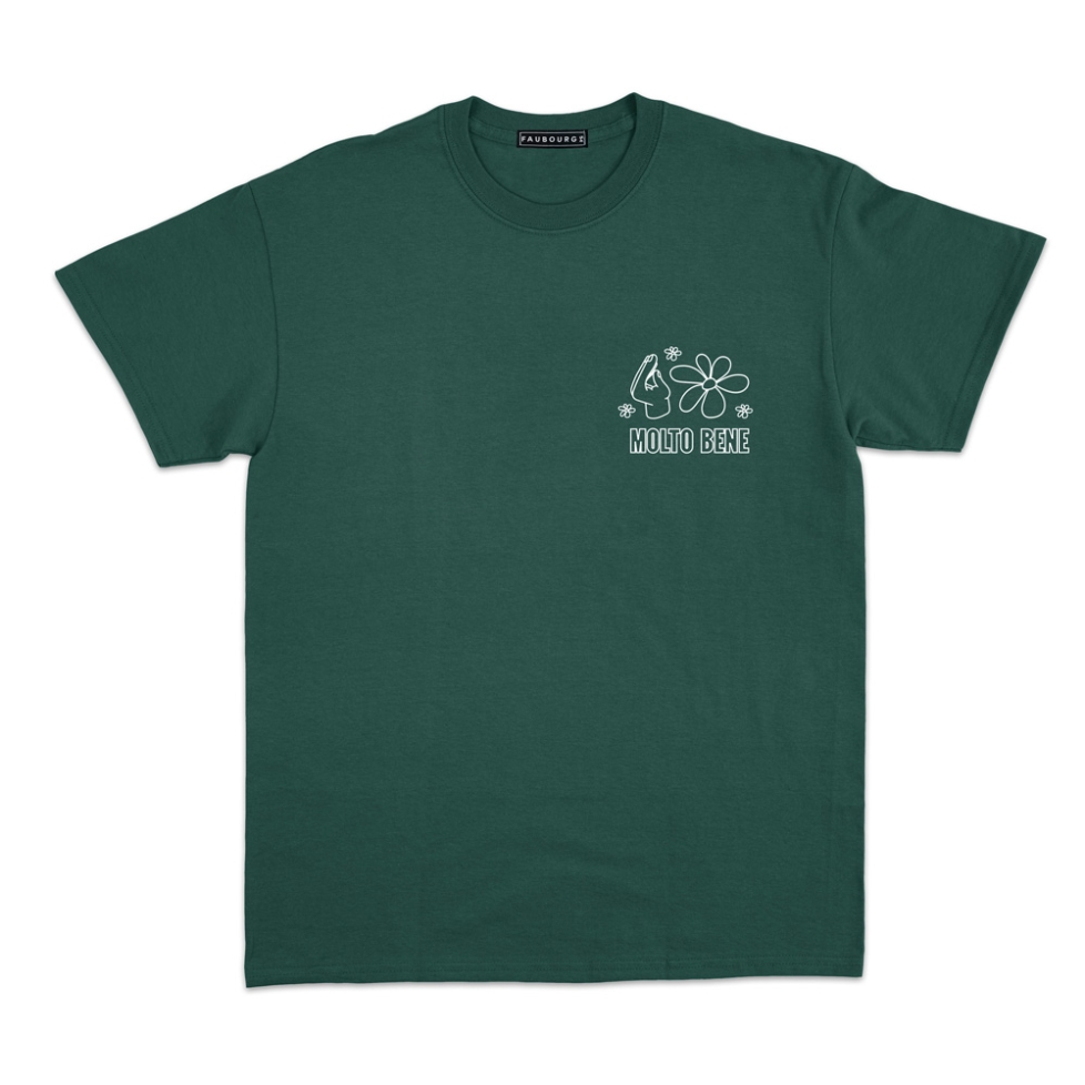 T-shirt Molto Bene Faubourg54 Homme vert foret manches courtes