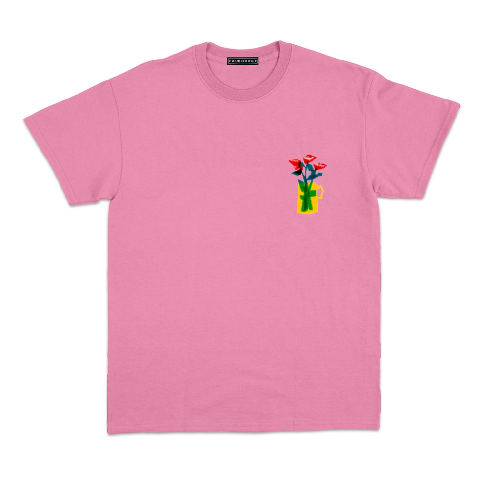 T-shirt Vaso di rose Faubourg54 Homme rose manches courtes