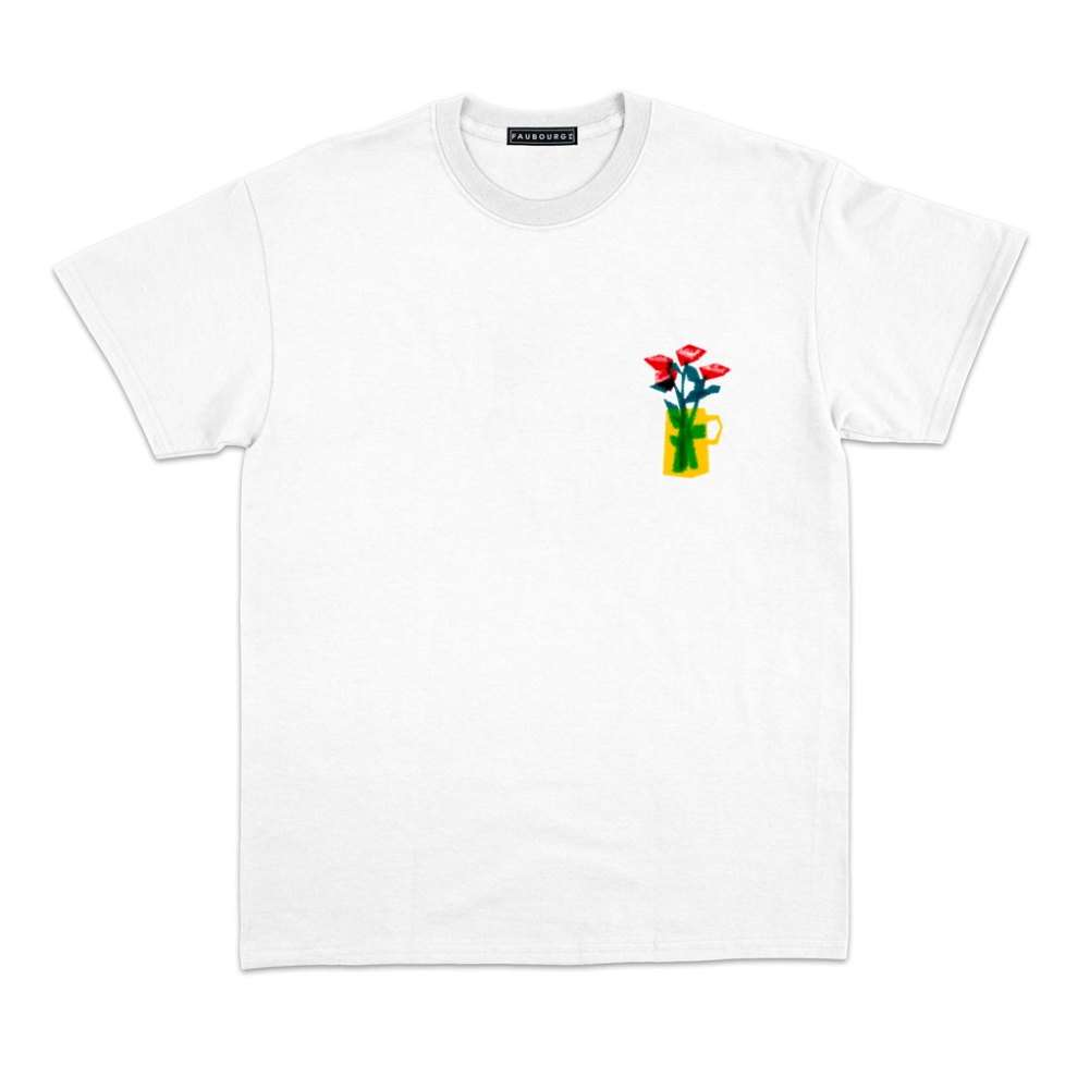 T-shirt Vaso di rose Faubourg54 Homme blanc manches courtes