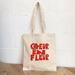Tote Bag Coeur en Fleur