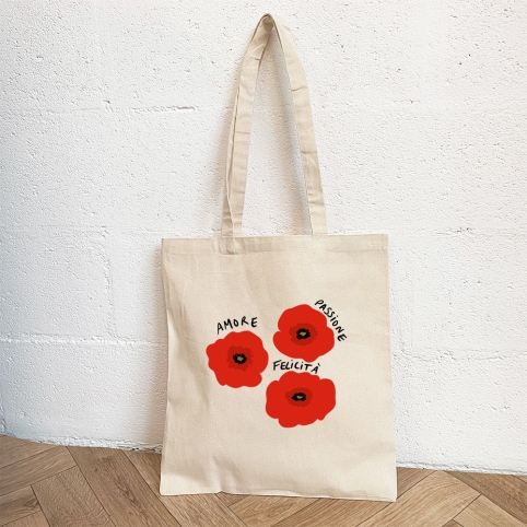 Tote Bag Crème Coquelicot