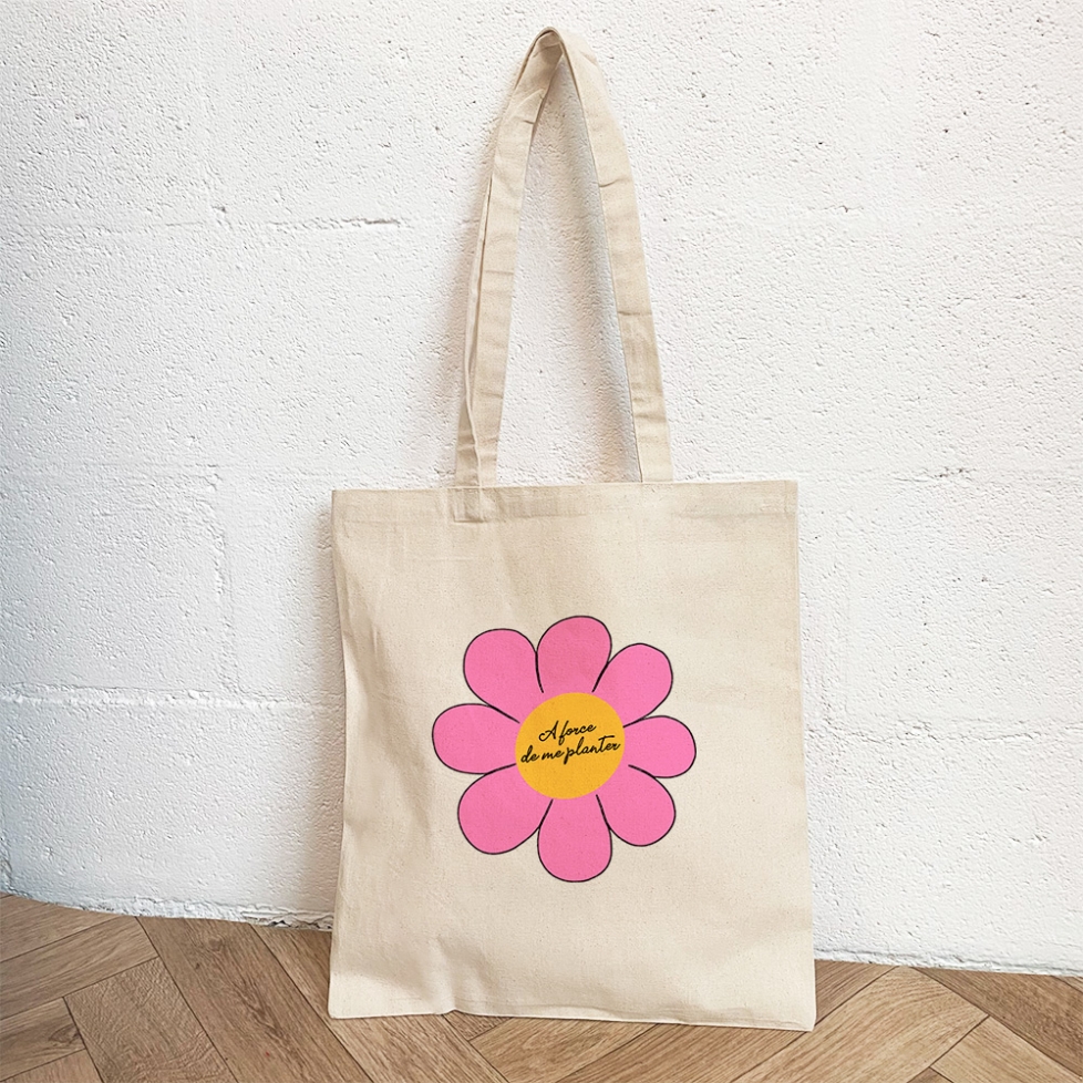 Tote Bag Crème A Force de me Planter