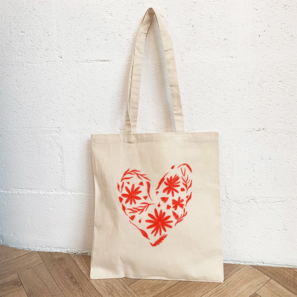 Tote Bag Crème Cuore Fiorito