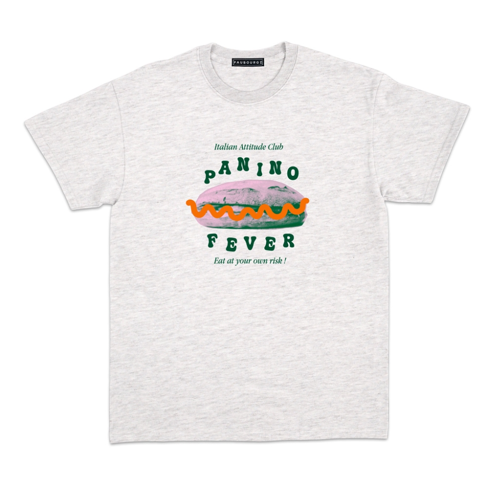 T-shirt Panino Fever Faubourg54 Homme gris clair manches courtes