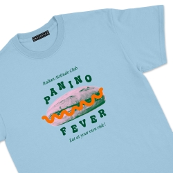 T-shirt Panino Fever Faubourg54 Homme bleu ciel manches courtes