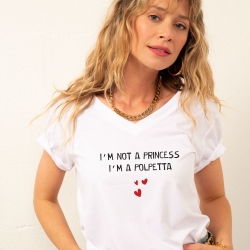 T-shirt Col V Blanc Polpetta Femme Faubourg54