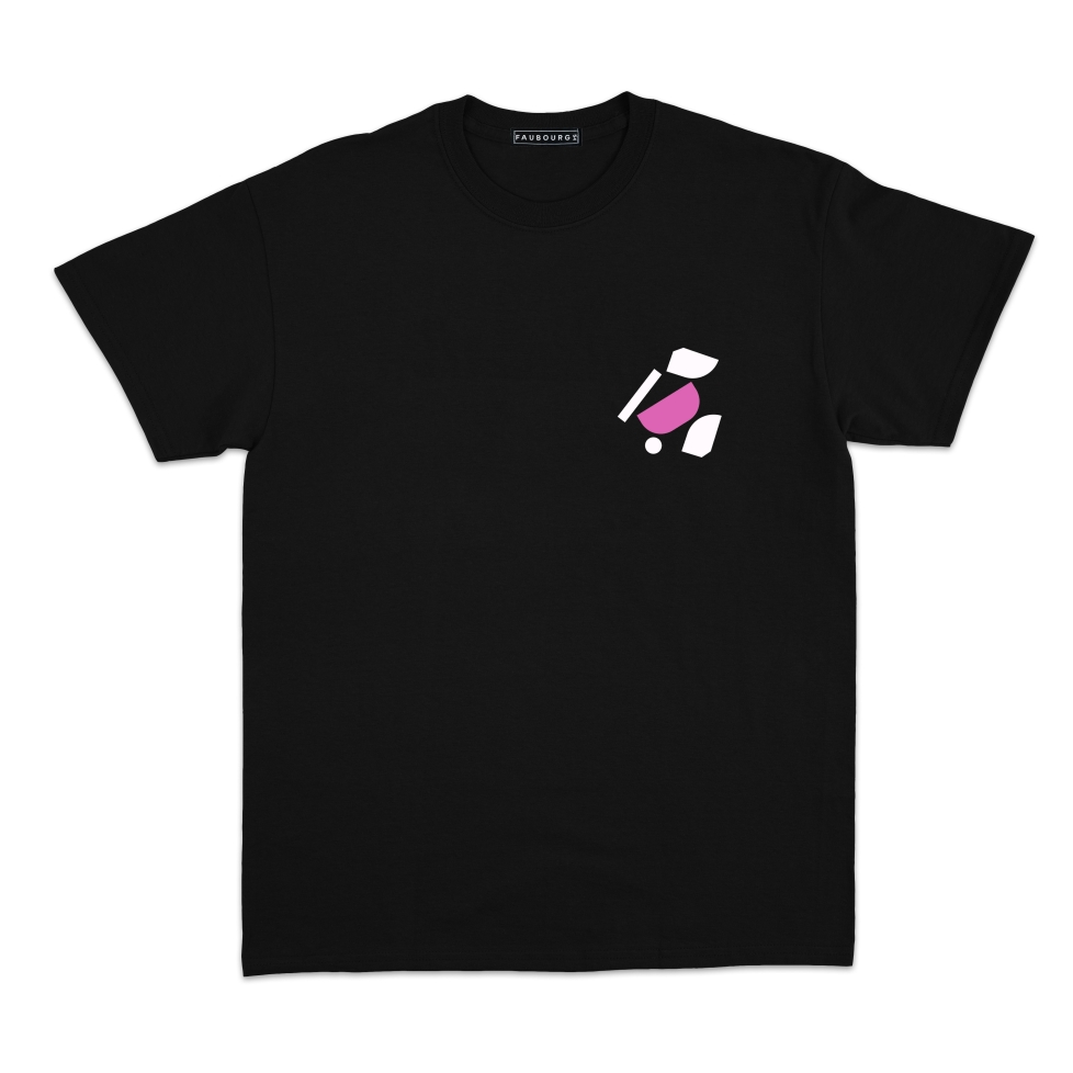 T-shirt Tulipano noir Faubourg54 Homme manches courtes tulipes