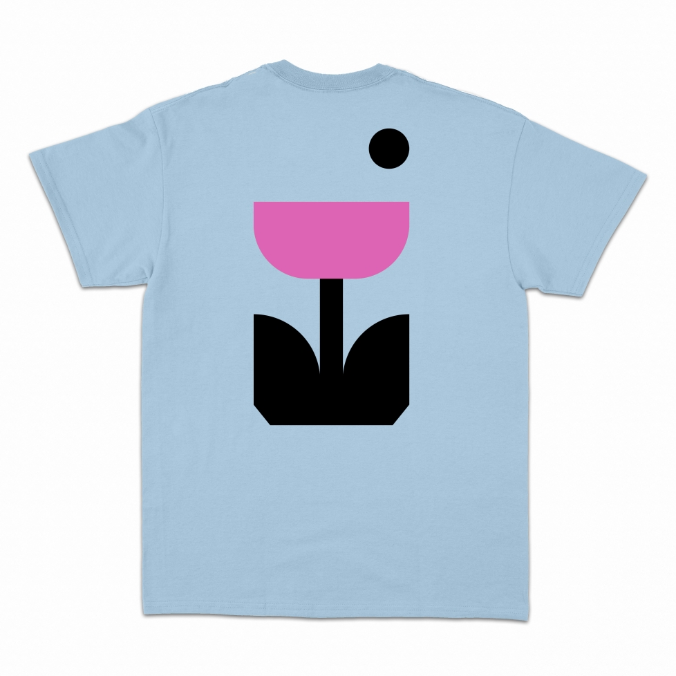 T-shirt Tulipano bleu ciel Faubourg54 Homme manches courtes tulipes