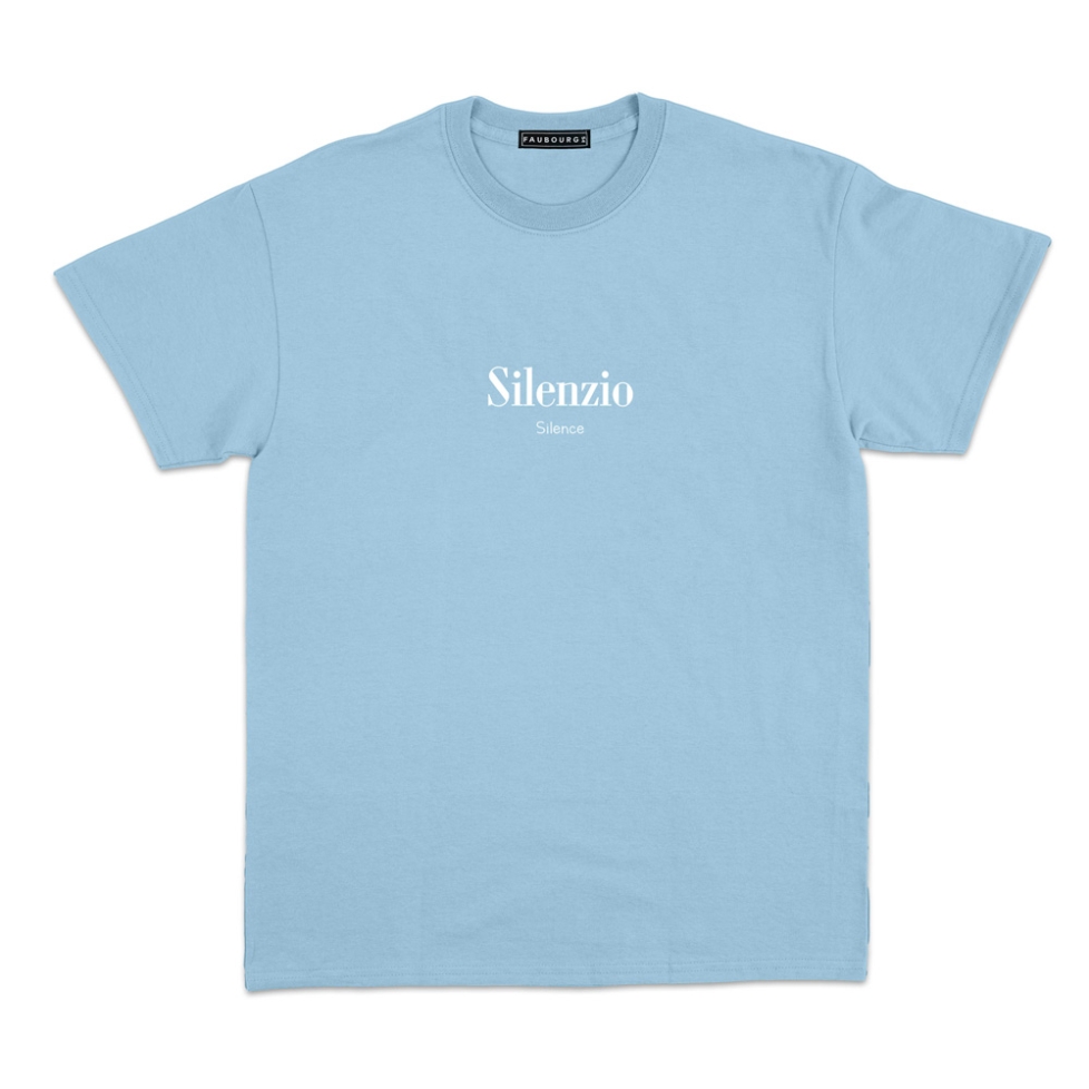 T-shirt  Silenzio bleu ciel Homme Faubourg54 manches courtes
