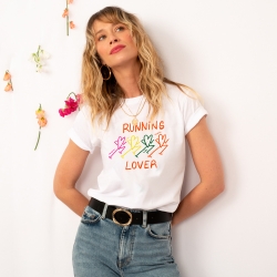 T-shirt Blanc Running Lover Femme Faubourg54