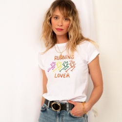 T-shirt Blanc Running Lover Femme Faubourg54