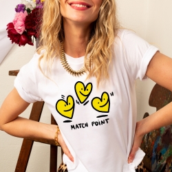 T-shirt Blanc Match Point Femme Faubourg54