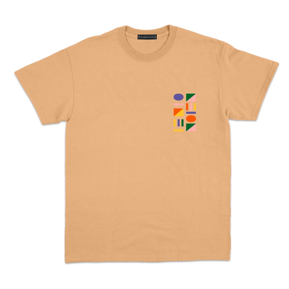 T-shirt camel Villes Italiennes manches courtes Homme Faubourg54