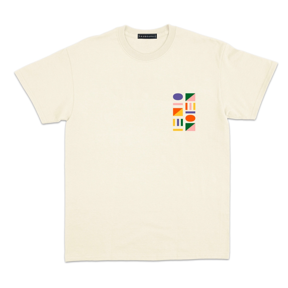 T-shirt crème Villes Italiennes manches courtes Homme Faubourg54