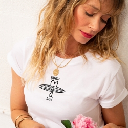 T-shirt Blanc Surf Lov Femme Faubourg54