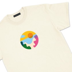 T-shirt paesaggio della spiaggia crème Homme Faubourg54 manches courtes