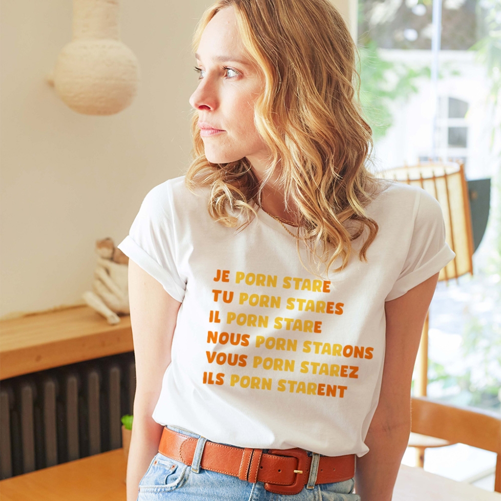 T-shirt Blanc PornStar Femme Faubourg54