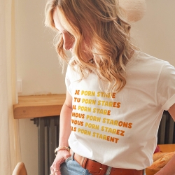 T-shirt Blanc PornStar Femme Faubourg54
