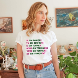T-shirt Blanc Gin Tonic Femme Faubourg54