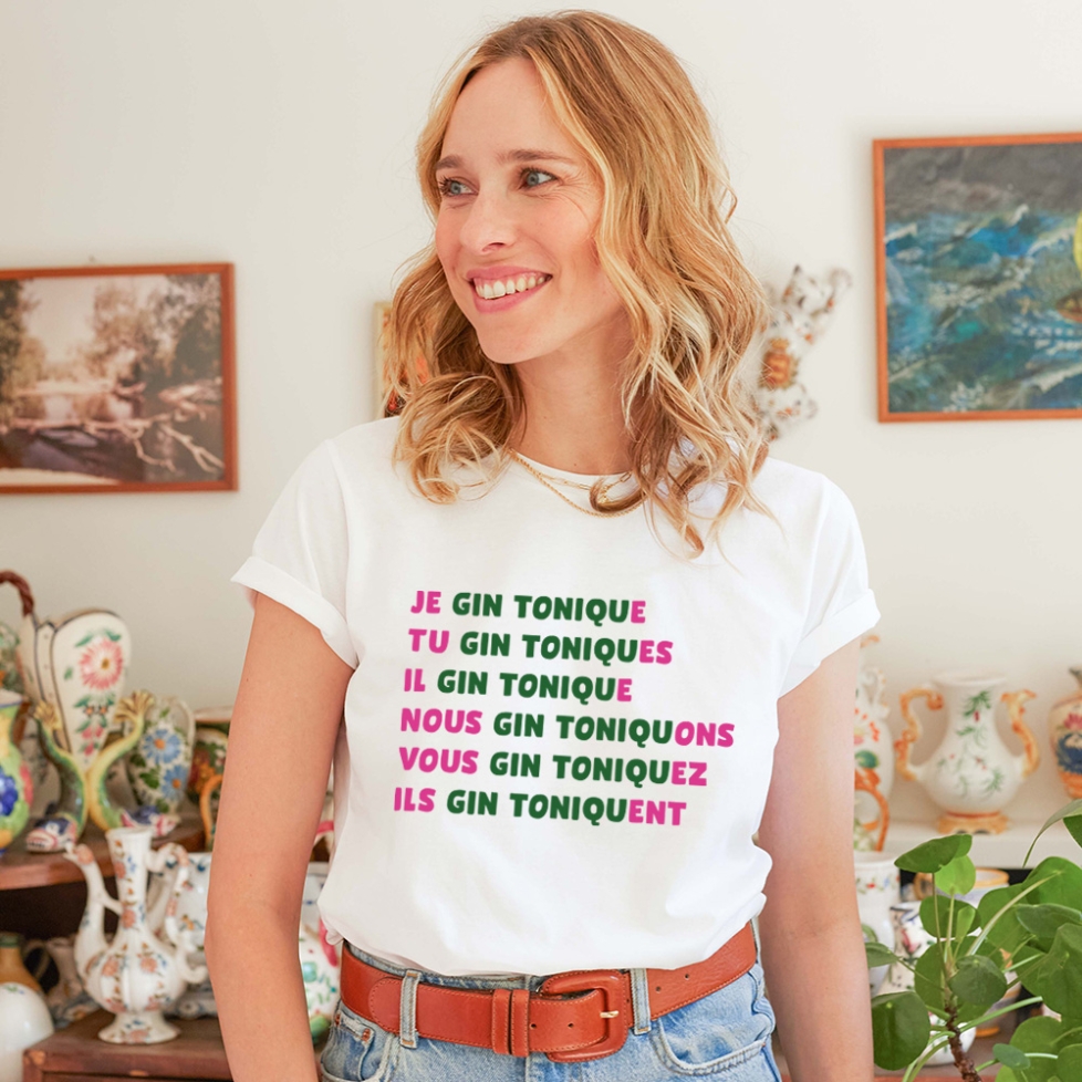 T-shirt Blanc Gin Tonic Femme Faubourg54