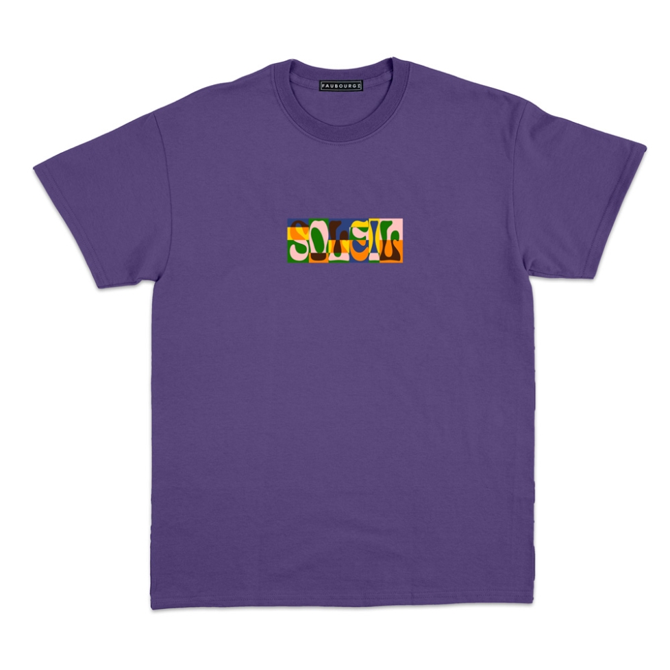 T-shirt Soleil violet Homme Faubourg54 manches courtes
