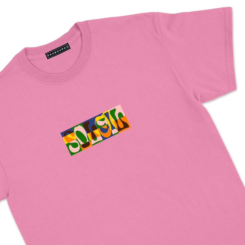 T-shirt Soleil rose Homme Faubourg54 manches courtes