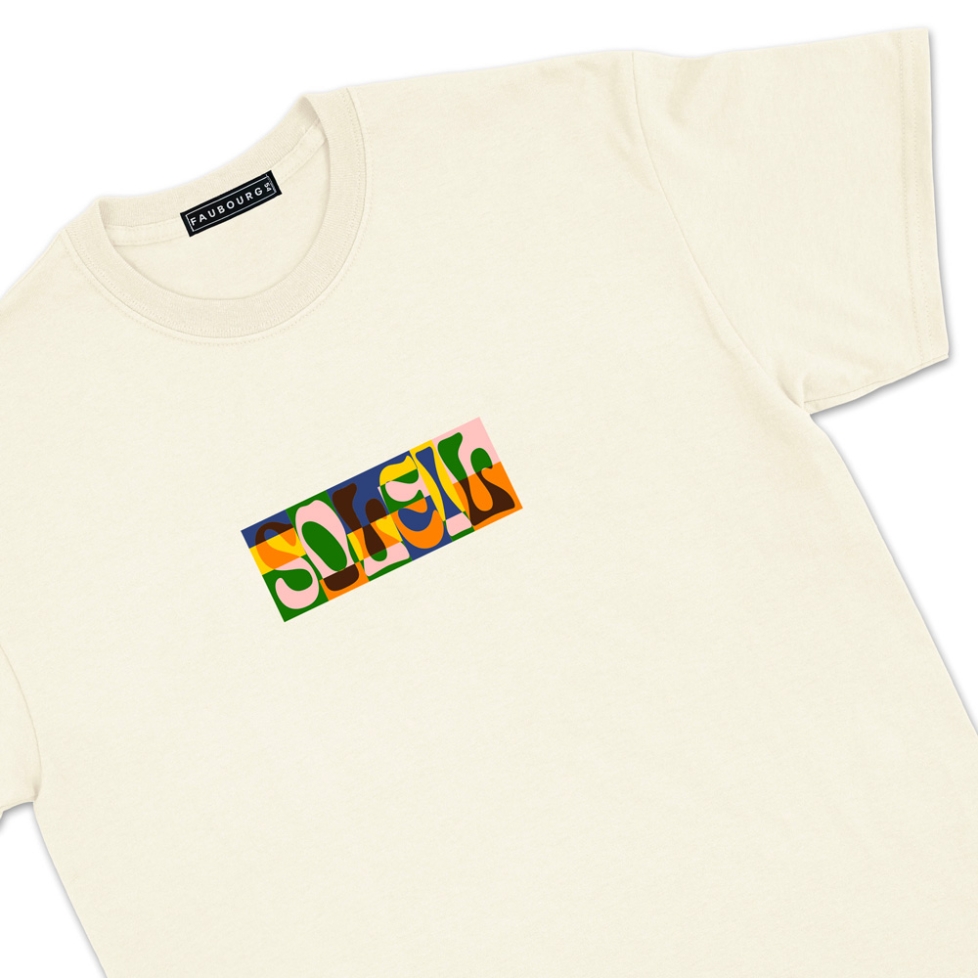 T-shirt Soleil crème Homme Faubourg54 manches courtes