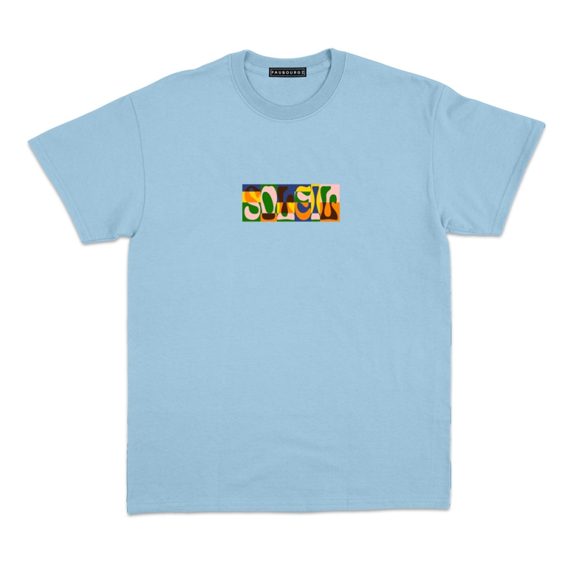 T-shirt Soleil bleu clair Homme Faubourg54 manches courtes