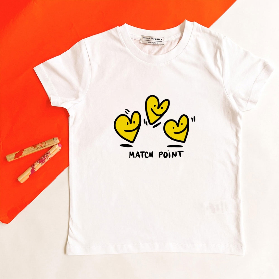 T-Shirt Blanc Match Point ENFANTS Faubourg54