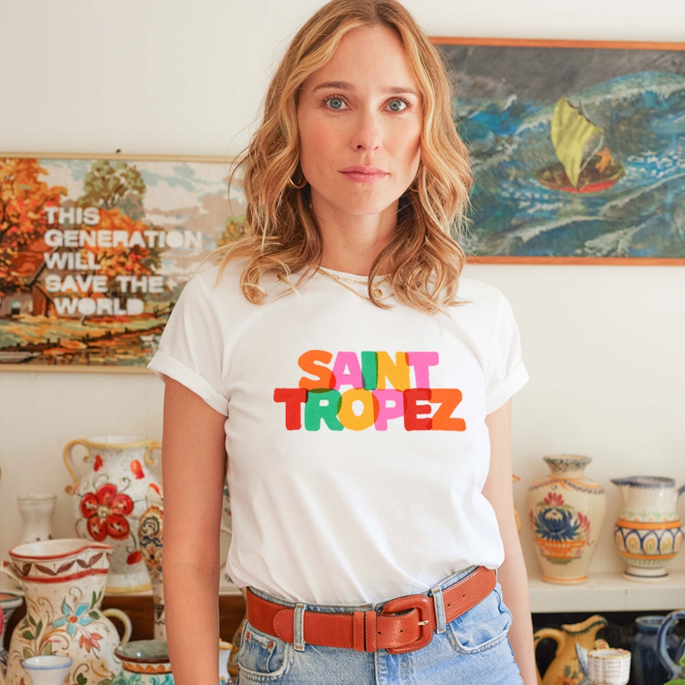 T-shirt Blanc Saint Tropez