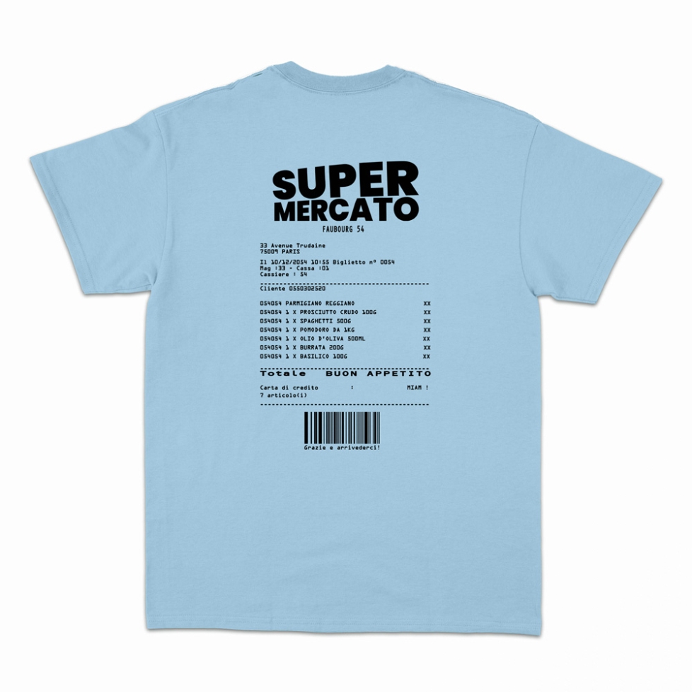 T-shirt Supermercato bleu Homme Faubourg54 manches courtes