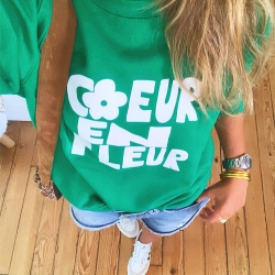 Sweat Vert Coeur en Fleur by LesFutiles
