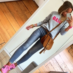 Sweat Gris Ciao Fiorito by Les Futiles