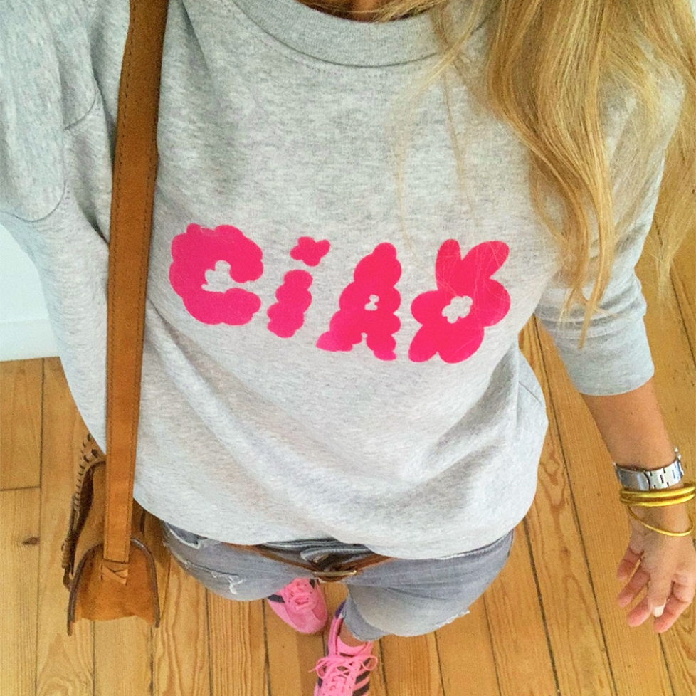 Sweat Gris Ciao Fiorito by Les Futiles