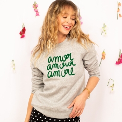 Sweat Gris Amor Amour Amore by Les Futiles