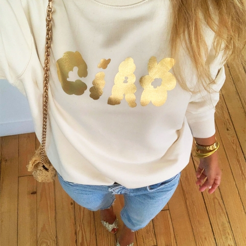 Sweat Crème Ciao Fiorito by LesFutiles