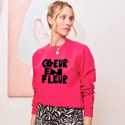 Sweat Fuchsia Coeur en Fleur by LesFutiles
