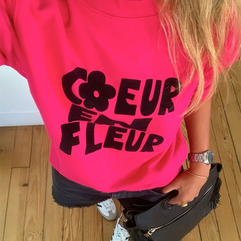 Sweat Fuchsia Coeur en Fleur by LesFutiles