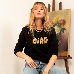 Sweat Noir Ciao Fiorito by LesFutiles