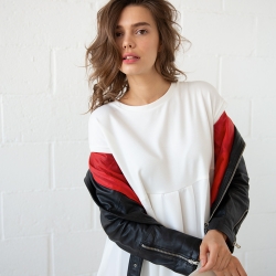 Perfecto en cuir zippé