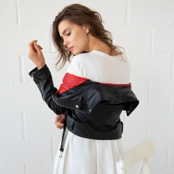Perfecto en cuir zippé