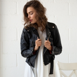 Perfecto en cuir zippé