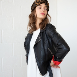 Perfecto en cuir zippé