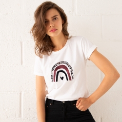 T-shirt Blanc Arcobaleno