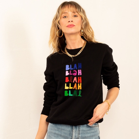 Sweat Noir Blah Blah collection FLEURILEGE