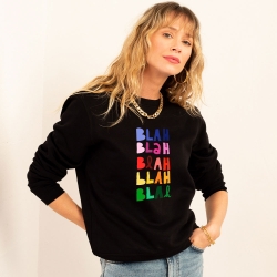 Sweat Noir Blah Blah Faubourg54 Femme