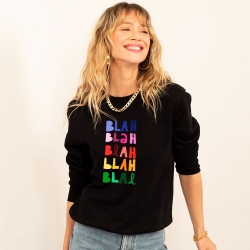 Sweat Noir Blah Blah Faubourg54 Femme