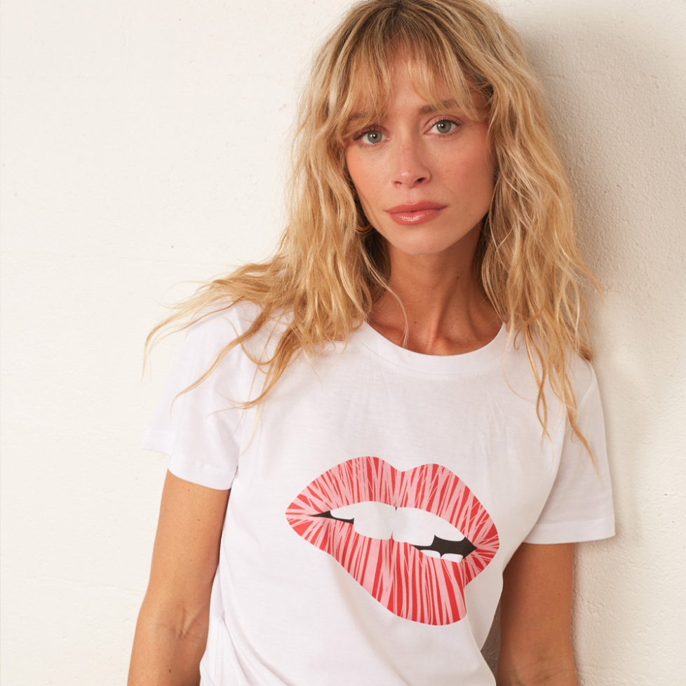 T-shirt Blanc Martina Beetlejuice Rouge