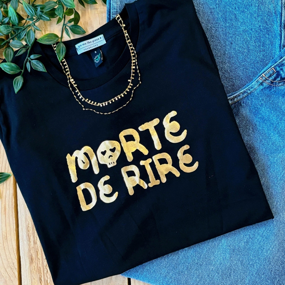 T-shirt Noir Morte de Rire