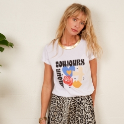 T-shirt Blanc Amour Toujours